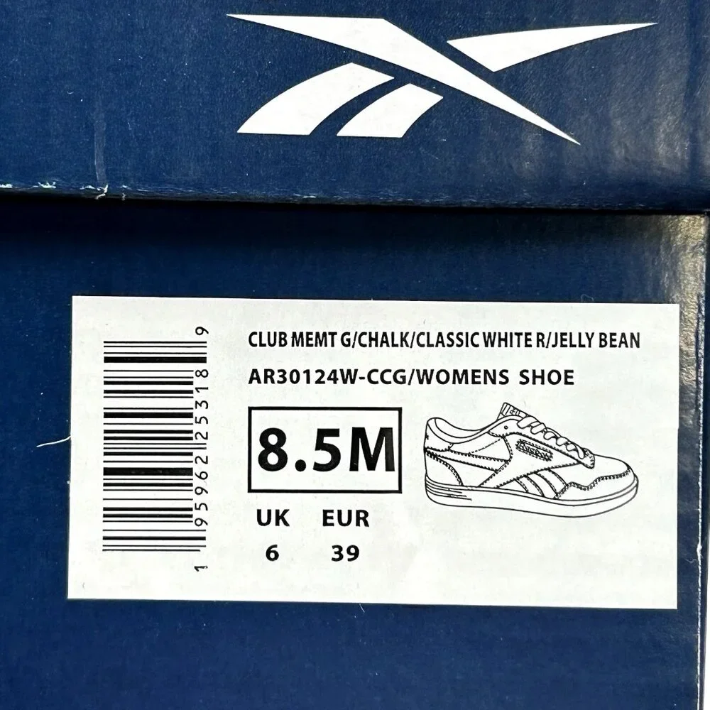 Reebok Club Memt Women’s Sneakers Size 8.5 White-Chalk-Green Classic Style Shoes